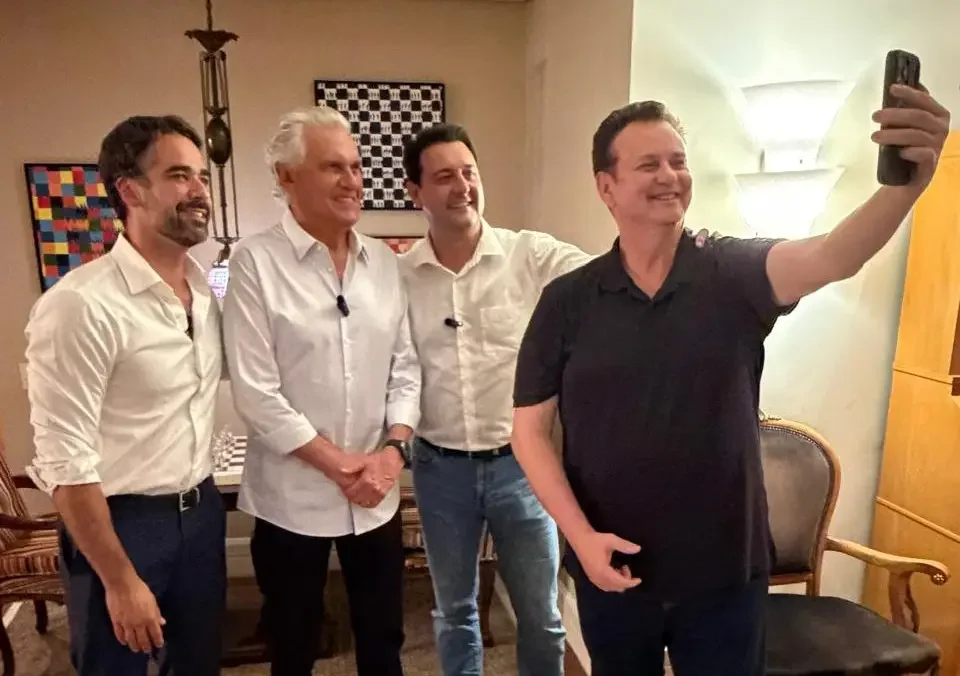 Encontro entre Eduardo Leite, Caiado, Ratinho Jr. e Kassab (da direita à esquerda)
